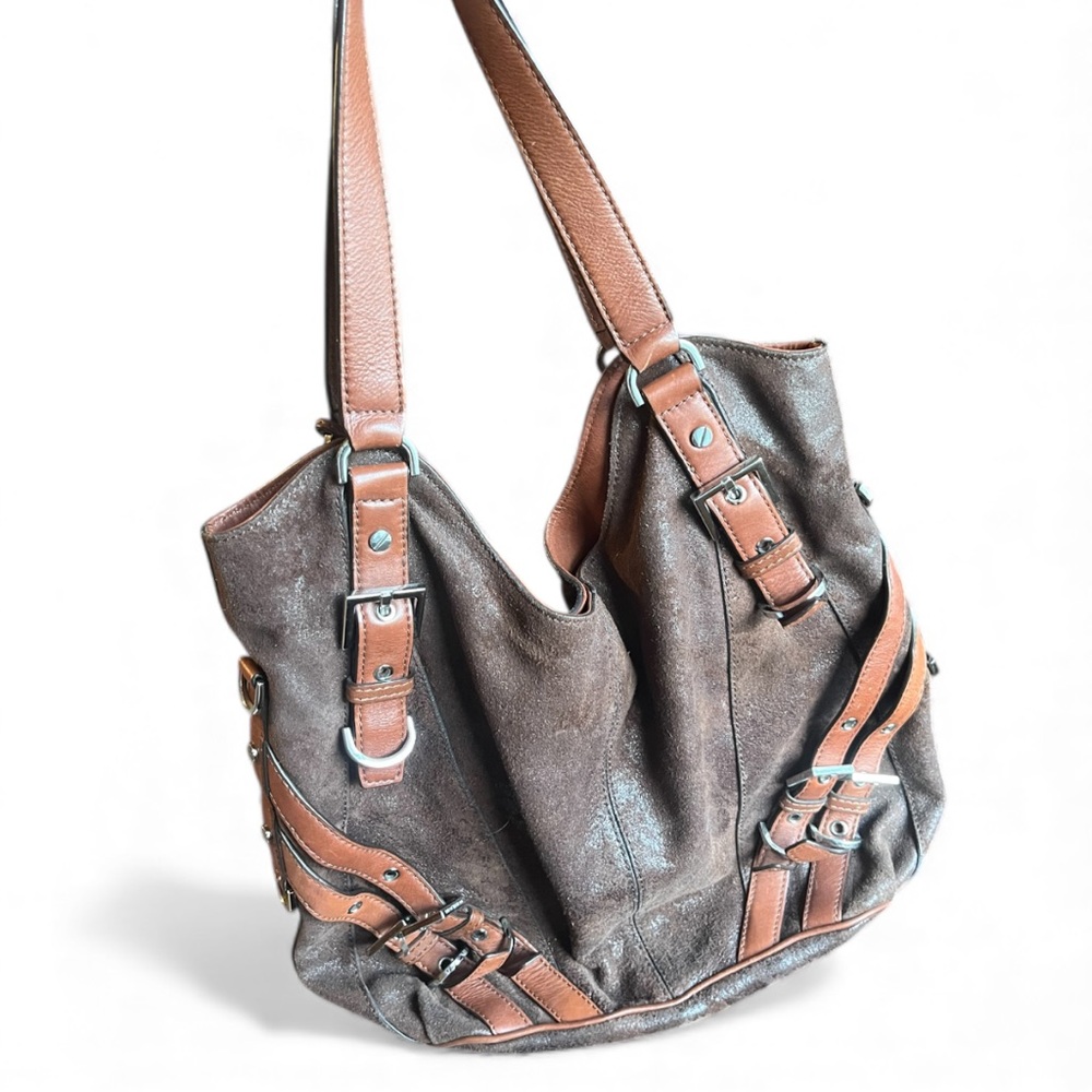 Michael Kors Brown Leather Distressed MILO Tote Bag | Vintage - Picture 3 of 10